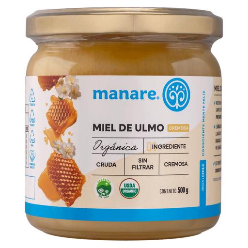 Miel de Ulmo Orgánica de Manare 500 gr