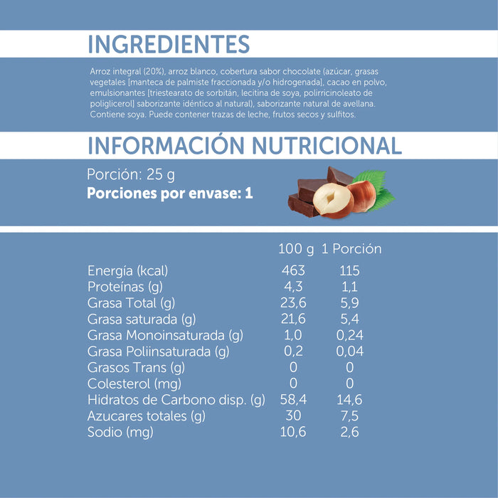 Mizos sabor Chocolate Avellanas 25 gr