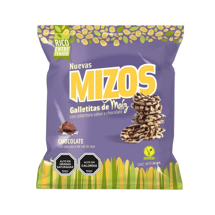 Mizos de Maíz cubiertas con Chocolate  20 gr
