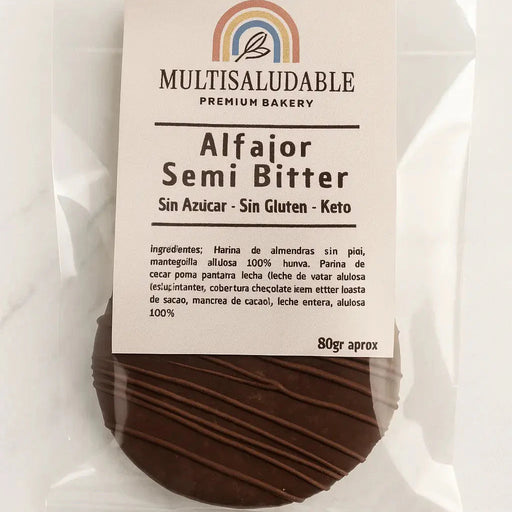 Alfajor de Chocolate Semi Bitter Manjar Keto Multisaludable 80 gr