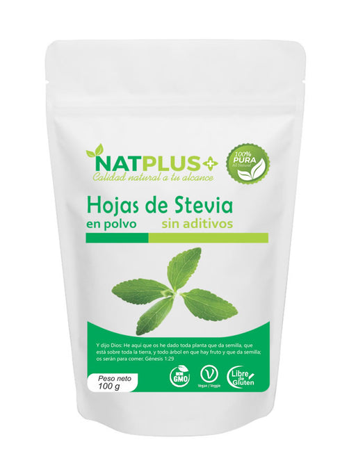 Hojas de Stevia en Polvo de Natplus 100 gr