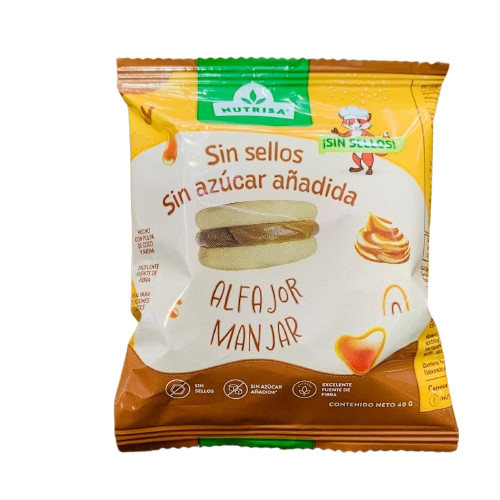 Alfajor de Manjar Sin Azúcar de Nutrisa 40 gr
