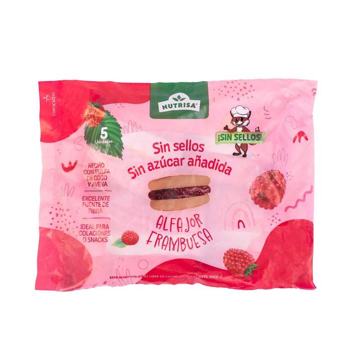 Alfajores de Frambuesa Sin Azúcar de Nutrisa x 5 un