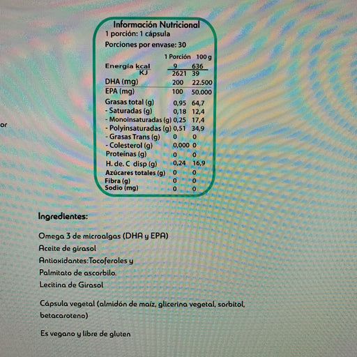 Omega 3 de Microalgas en Cápsulas