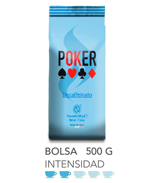 Café Pera de Grano Descafeinado Poker 500 gr