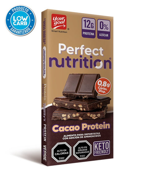 Barra de Chocolate Crunchy Perfect Nutrition Cacao Protein 100 gr