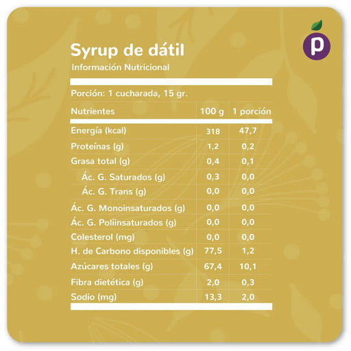 Syrup de Dátiles 100% Natural Vegano de Piwen 600 gr