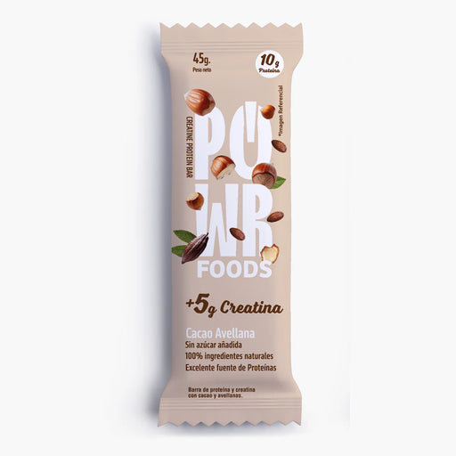 Barras de Proteína con Creatina Sabor Cacao Avellana PowerFoods