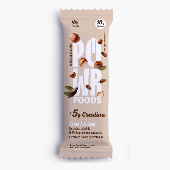Barras de Proteína con Creatina Sabor Cacao Avellana PowerFoods