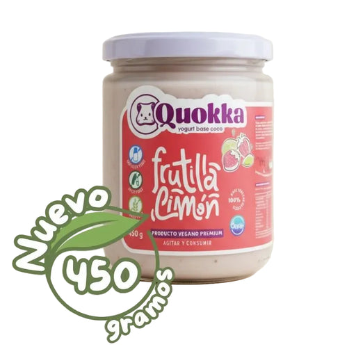 Yoghurt Vegano Coco Frutilla Limón, APLV y Sin Gluten de Quokka 450gr