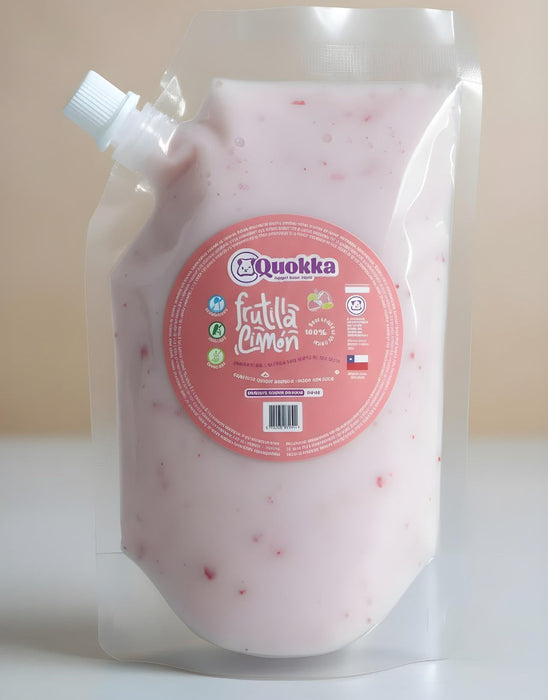 Yoghurt Vegano de Coco Frutilla Limón sin Azúcar, APLV y Sin Gluten de Quokka 1 lt