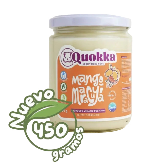 Yoghurt Vegano Coco Mango Maracuyá, APLV y Sin Gluten de Quokka 450gr