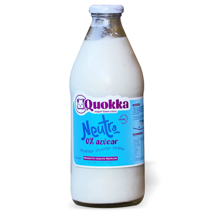 Yoghurt Vegano de Coco Neutro sin Azúcar, APLV y Sin Gluten de Quokka 1 lt