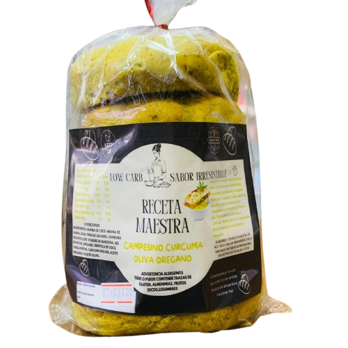 Pan Keto Campesino Cúrcuma Oliva Orégano de Receta Maestra 5 unid