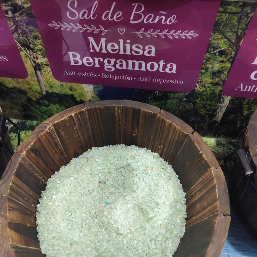 Sal de Baño Aroma Melisa Bergamota Ekolif Cosmética Mapuche 250 gr