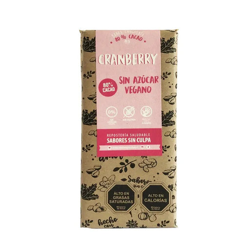 Chocolate Vegano 80% Cacao con Berries Sabores Sin Culpa 80gr