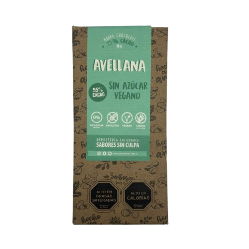 Chocolate Vegano con Avellanas Sabores Sin Culpa 80gr
