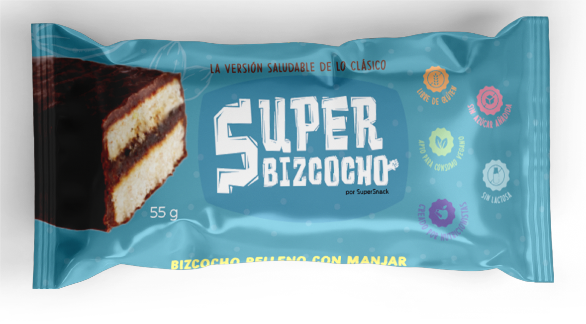 Bizcocho de Vainilla Bañado con Chocolate Súper Bizcocho 55 gr