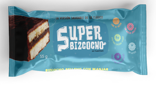 Bizcocho de Vainilla Bañado con Chocolate Súper Bizcocho 55 gr