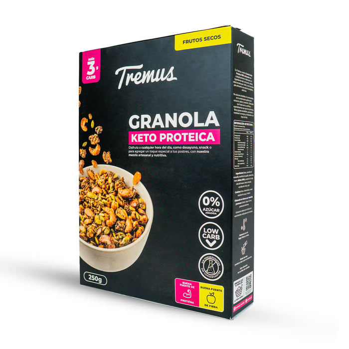 Granola de Frutos Secos Keto-Proteica y Sin Azúcar de Tremus 250 gr