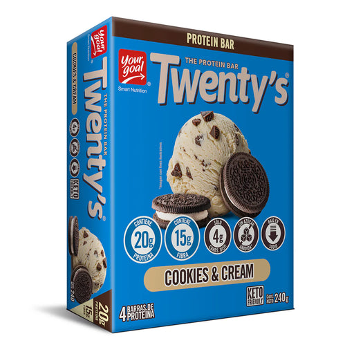 Barras de Proteína sabor Cookies & Cream Twenty´s x 4 un