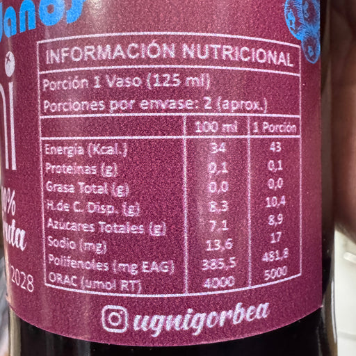 Jugo de Arándanos Ugni 250 ml