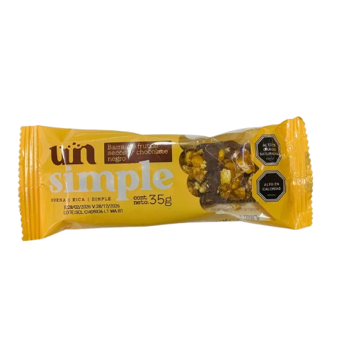 Barritas de Frutos Secos y Chocolate Un Simple 140 gr