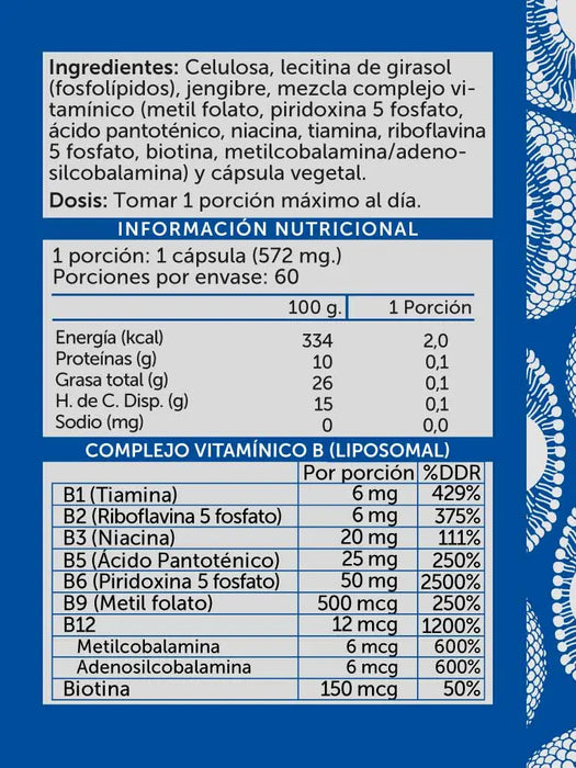 B-Complex Plus Liposomal de WellPlus 60 cápsulas