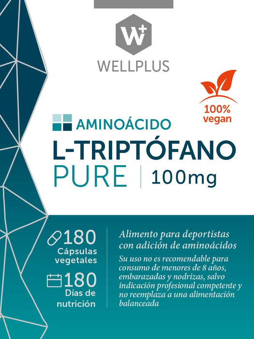 L-Triptófano Pure 100mg Vegano de WellPlus 180 cápsulas