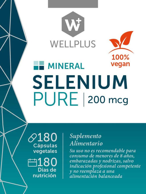 Selenium Pure Mineral 200 mcg Vegano de WellPlus 180 cápsulas