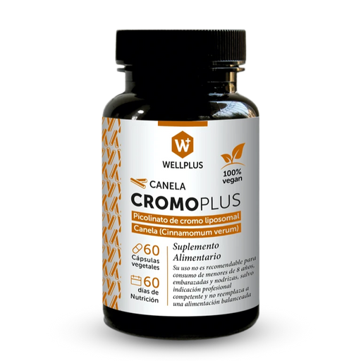 Canela Cromo Plus Vegana de WellPlus 60 cápsulas