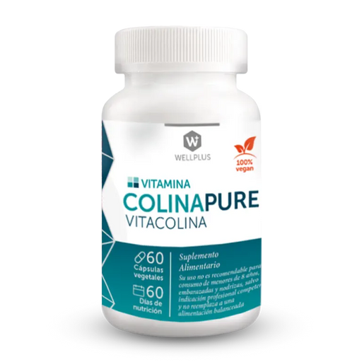 Vitamina Colina Pure Vegana de WellPlus 60 cápsulas