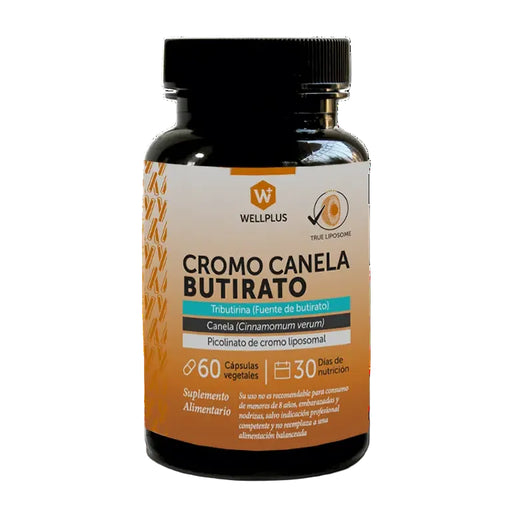 Cromo Canela Butirato Vegana de WellPlus 60 cápsulas