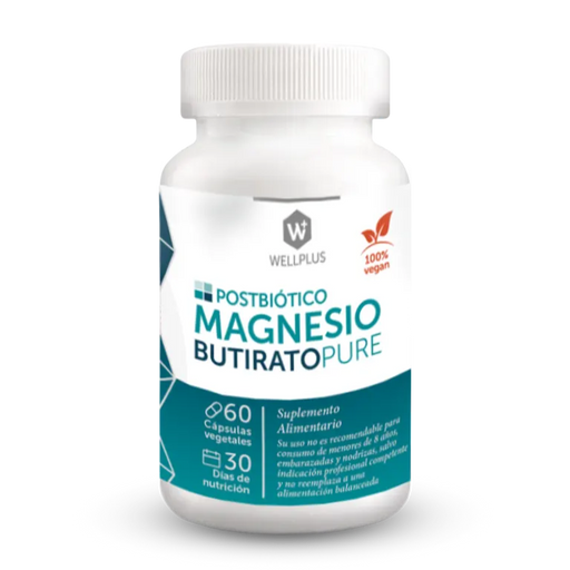 Magnesio Butirato Pure Vegana de WellPlus 60 cápsulas