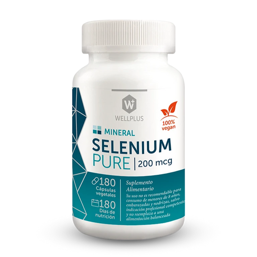 Selenium Pure Mineral 200 mcg Vegano de WellPlus 180 cápsulas
