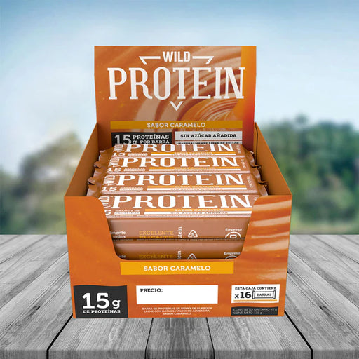 Barritas de Proteína Sabor  Caramelo Wild Protein 16 Unidades