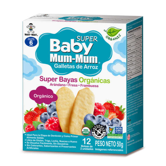 Baby Mum Mum Galletas de Arroz Súper Bayas 50 gr