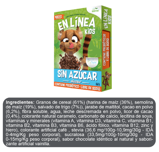 Cereal Hojuelas de Chocolate Kids En Línea 330gr