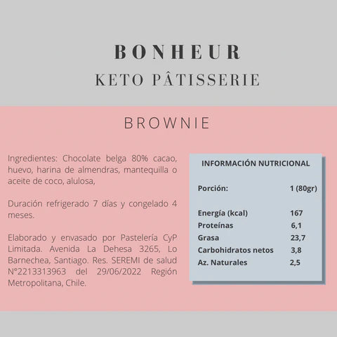 Brownie Individual Keto de Bonheur