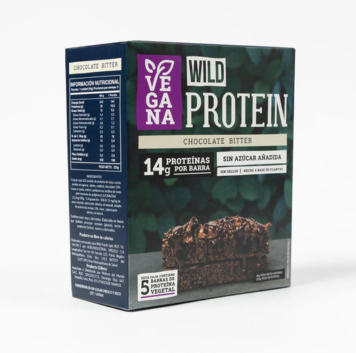 Barrita de Proteina Vegana Wild Protein Chocolate Bitter 5 un