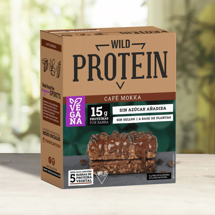 Barrita de Proteina Vegana Wild Protein Café Mokka 5 un