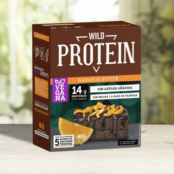 Barrita de Proteina Vegana Wild Protein Naranja Bitter 5 un