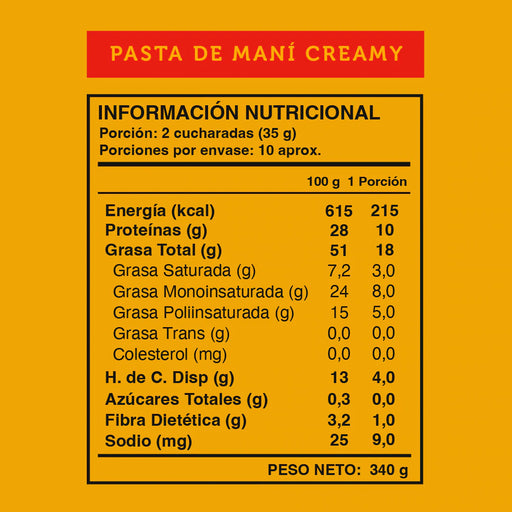 Pasta de Maní Creamy Wild Protein 340 gr