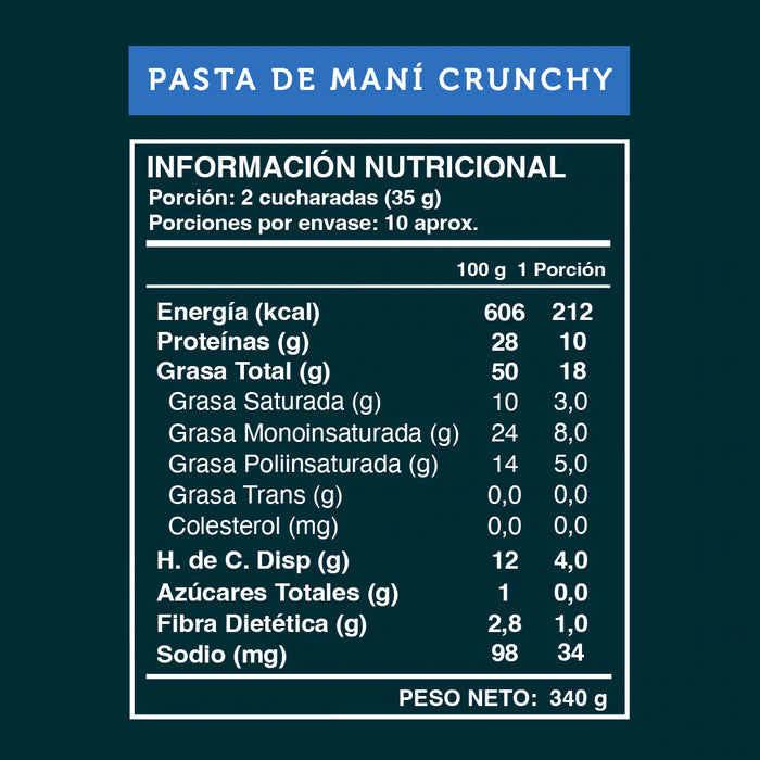 Pasta de Maní Crunchy Wild Protein 340 gr
